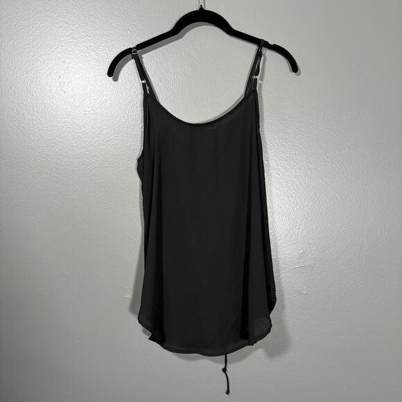 Be Cool Women's Black Faux Wrap Minimalist Tank Top - Size Medium - Spaghetti - Picture 7 of 7